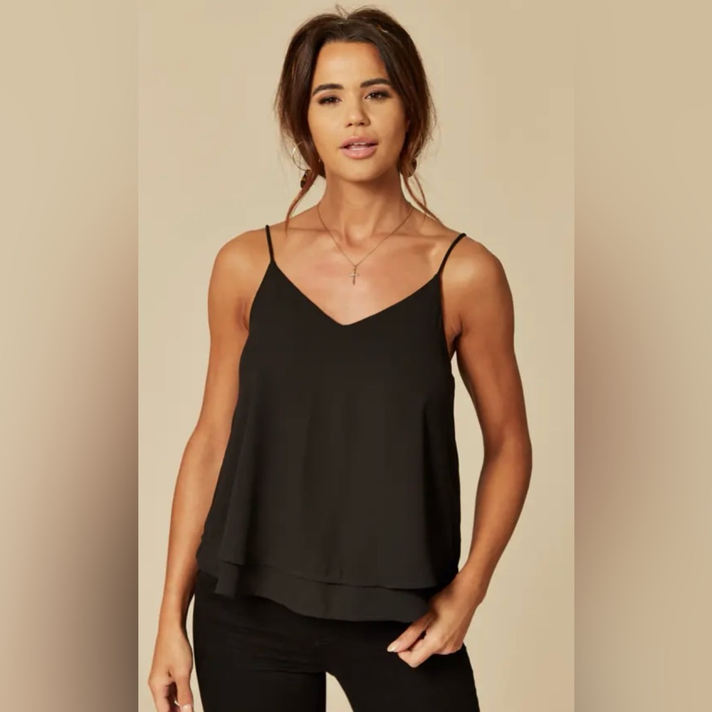 NWT Layered Tank | Veronica M | TF-1195 | Black |